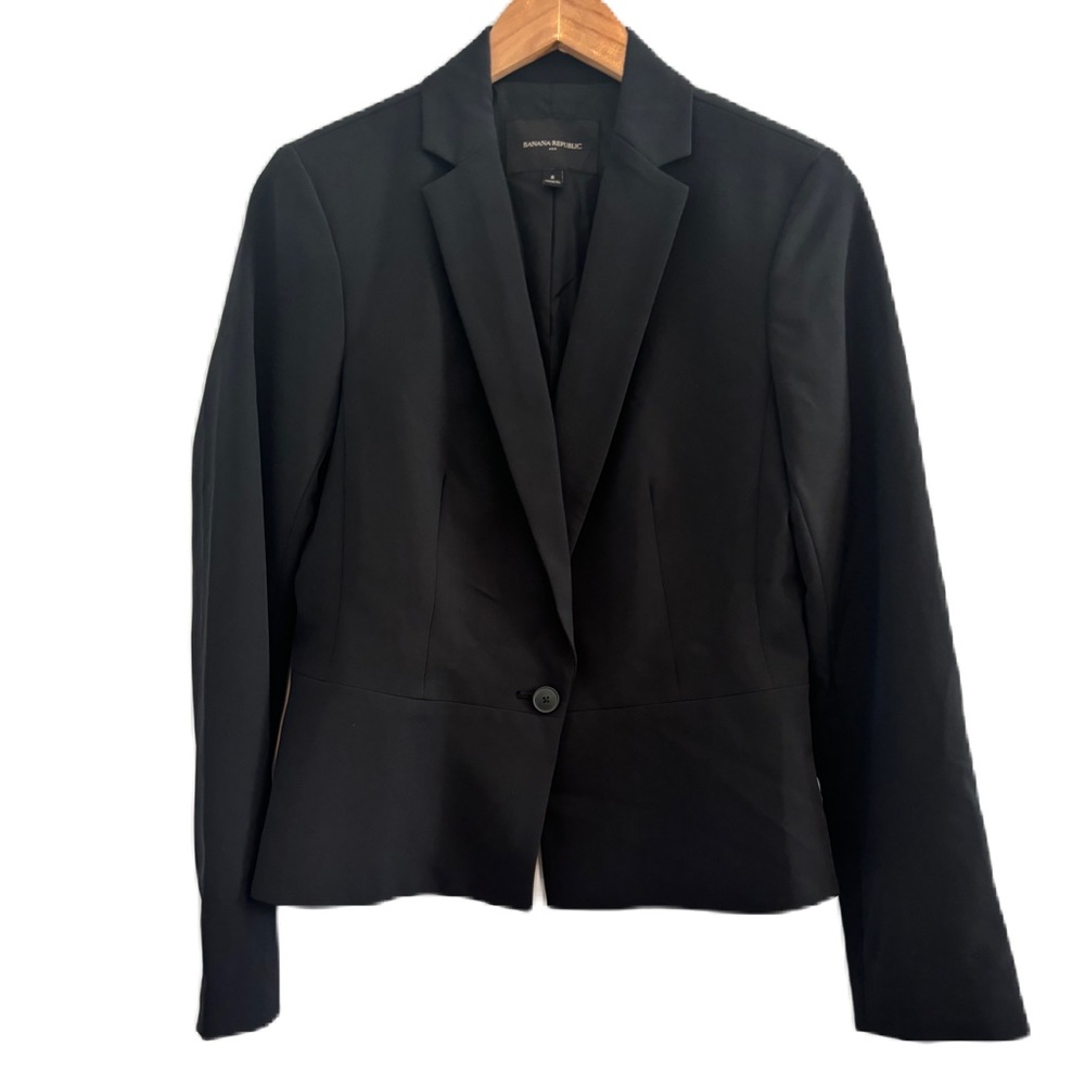 Banana Republic Factory Black Peplum Jacket Size 8